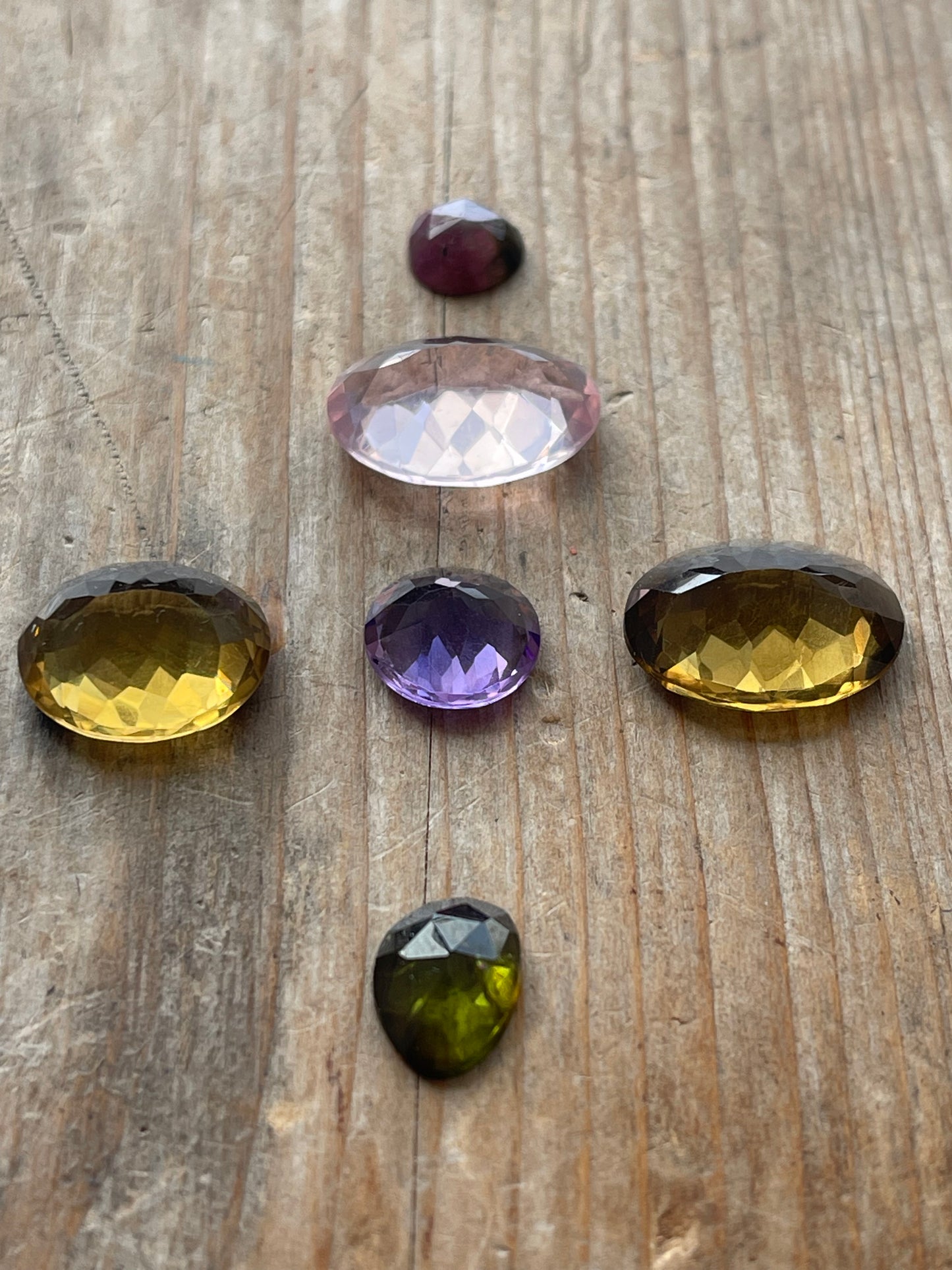 Gemstone Collection 187: Honey Quartz, Amethyst, Rose Quartz, Rainbow Tourmaline (28 CT)