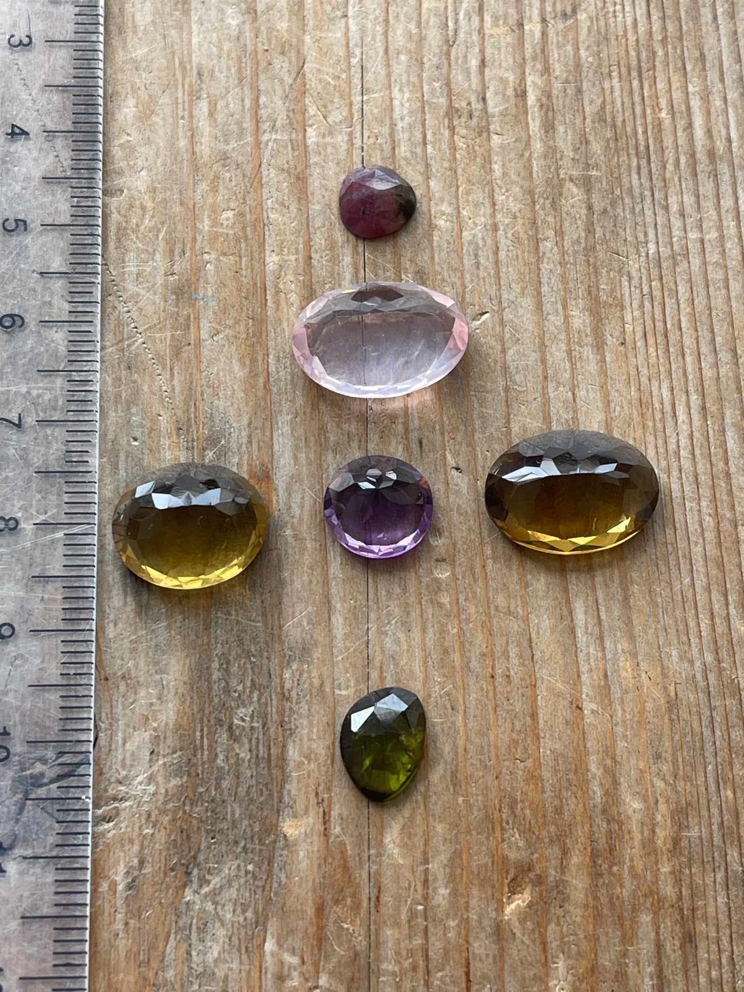 Gemstone Collection 187: Honey Quartz, Amethyst, Rose Quartz, Rainbow Tourmaline (28 CT)