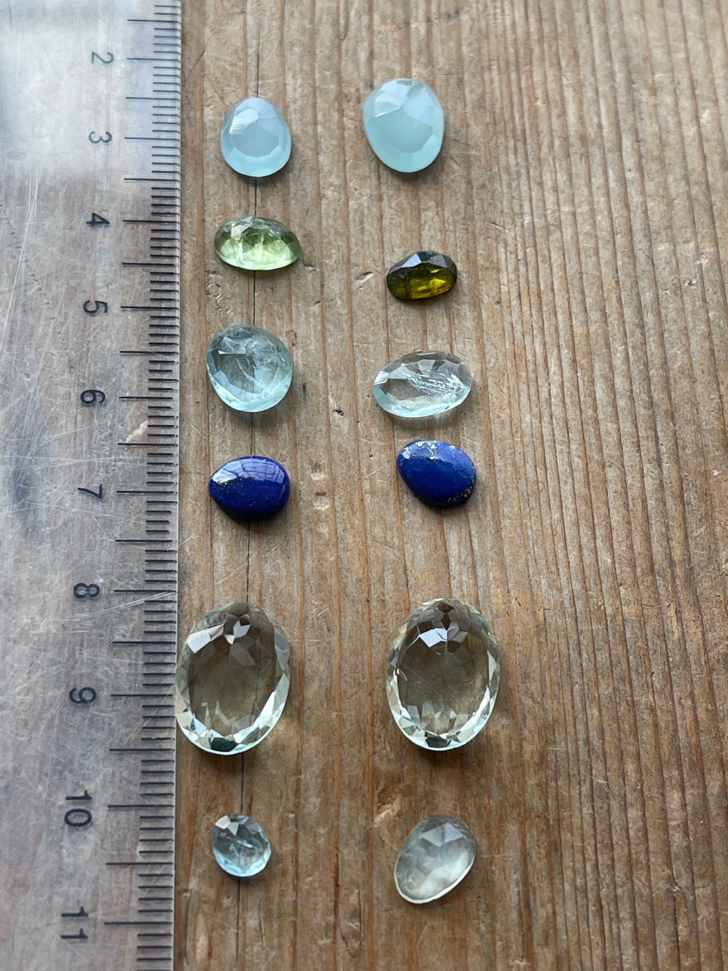 Gemstone Collection 189: Milky Aquamarine, Green Amethyst, Lapis Lazuli, Aquamarine (23 CT)