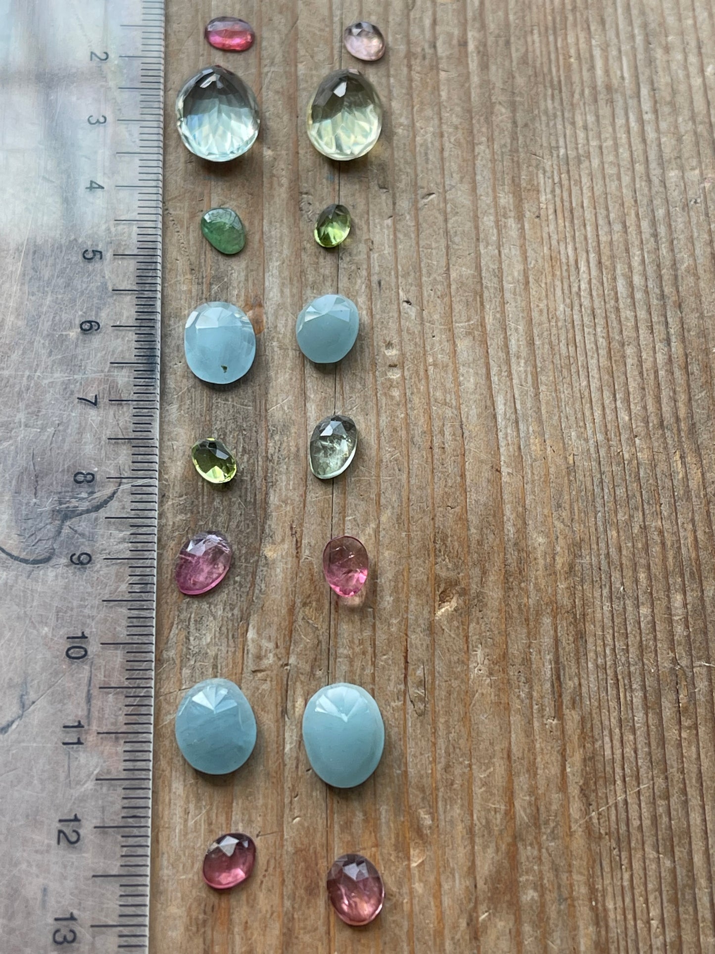 Gemstone Collection 191: Milky Aquamarine, Green Amethyst, Rainbow Tourmaline, Peridot (25 CT)