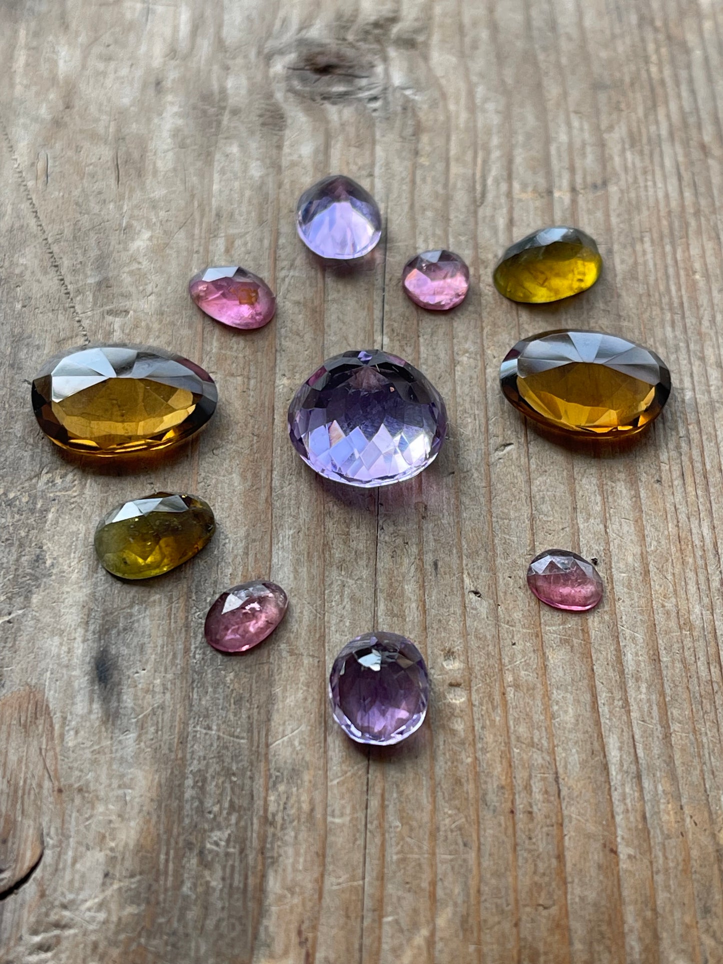 Gemstone Collection 192: Honey Quartz, Amethyst, Rainbow Tourmaline, Hessonite (33 CT)