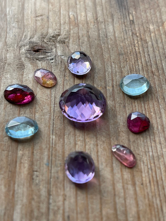 Gemstone Collection 196: Amethyst, Aquamarine, Rainbow Tourmaline (22 CT)