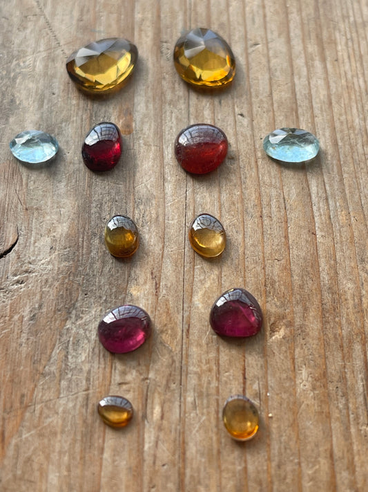 Gemstone Collection 199: Honey Quartz, Hessonite, Aquamarine, Rainbow Tourmaline (16 CT)