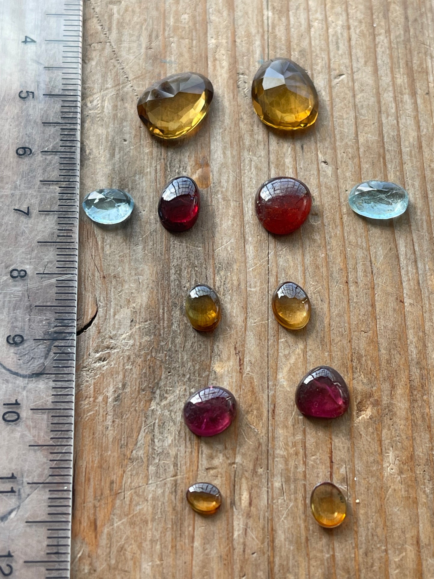 Gemstone Collection 199: Honey Quartz, Hessonite, Aquamarine, Rainbow Tourmaline (16 CT)