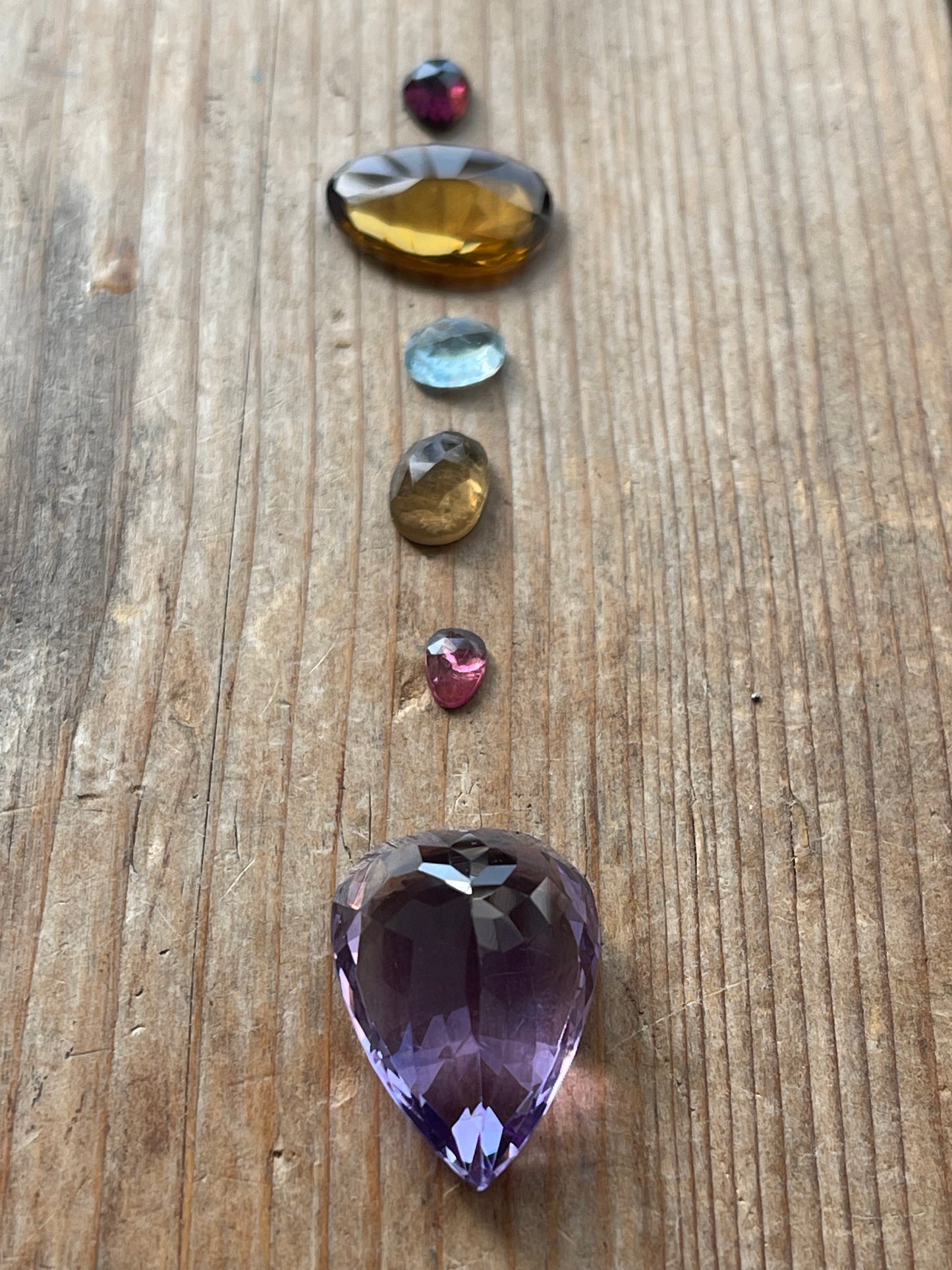 Gemstone Collection 200: Amethyst, Honey Quartz, Rainbow Tourmaline, Aquamarine (32 CT)