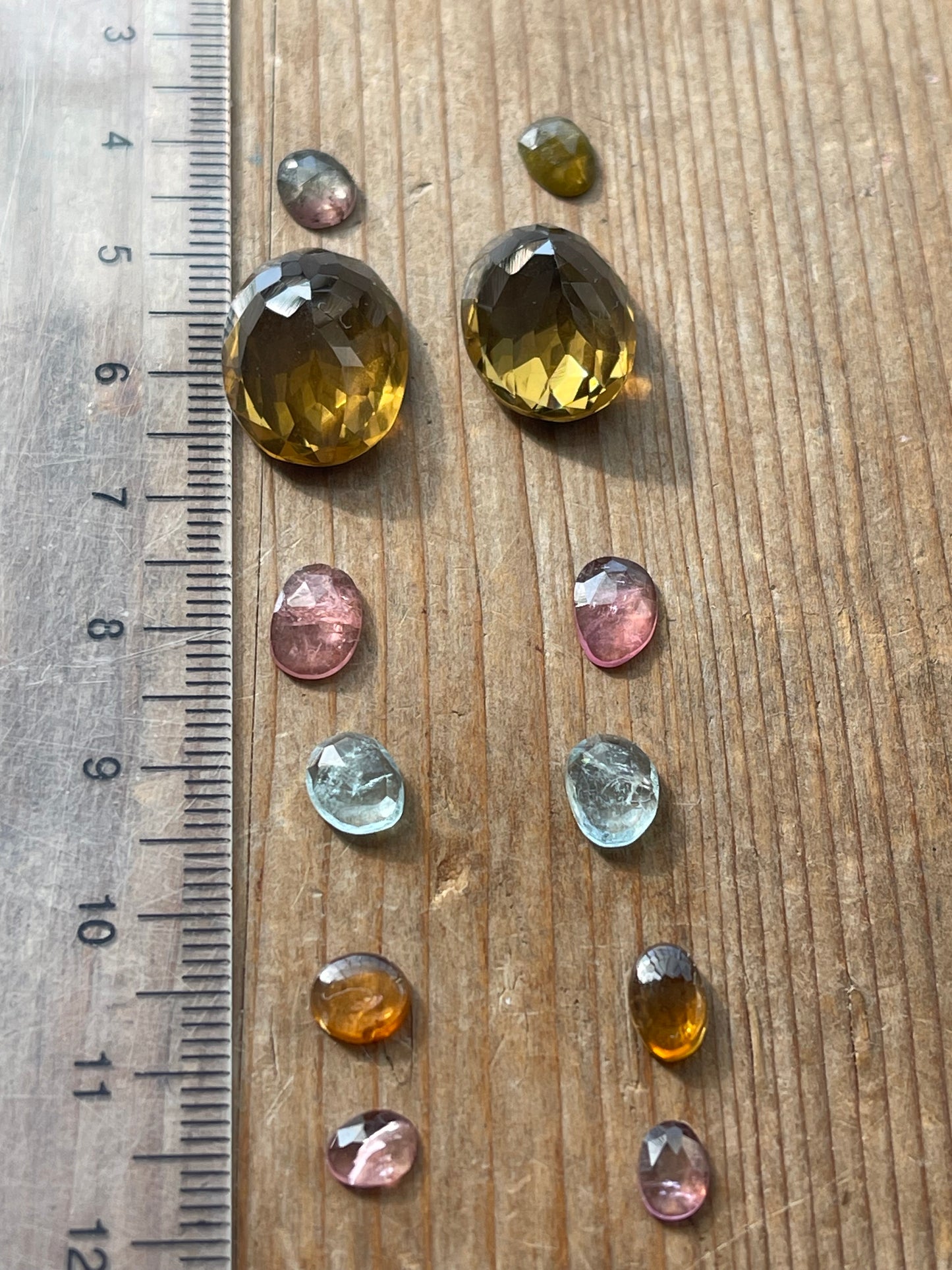 Gemstone Collection 205: Honey Quartz, Rainbow Tourmaline, Aquamarine (24 CT)