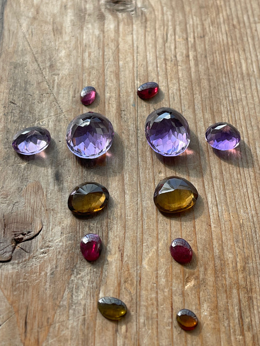 Gemstone Collection 206: Amethyst, Honey Quartz, Rainbow Tourmaline, Aquamarine (36 CT)