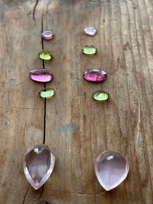 Gemstone Collection 21: Rose Quartz, Rainbow Tourmaline, Peridot (15CT)