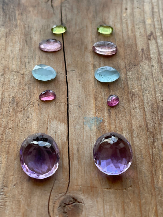 Gemstone Collection 22: Amethyst, Aquamarine, Peridot, Rainbow Tourmaline (22CT)