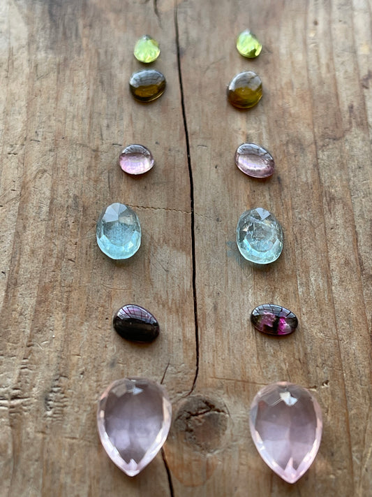 Gemstone Collection 26: Rose Quartz, Aquamarine, Peridot, Rainbow Tourmaline (20CT)