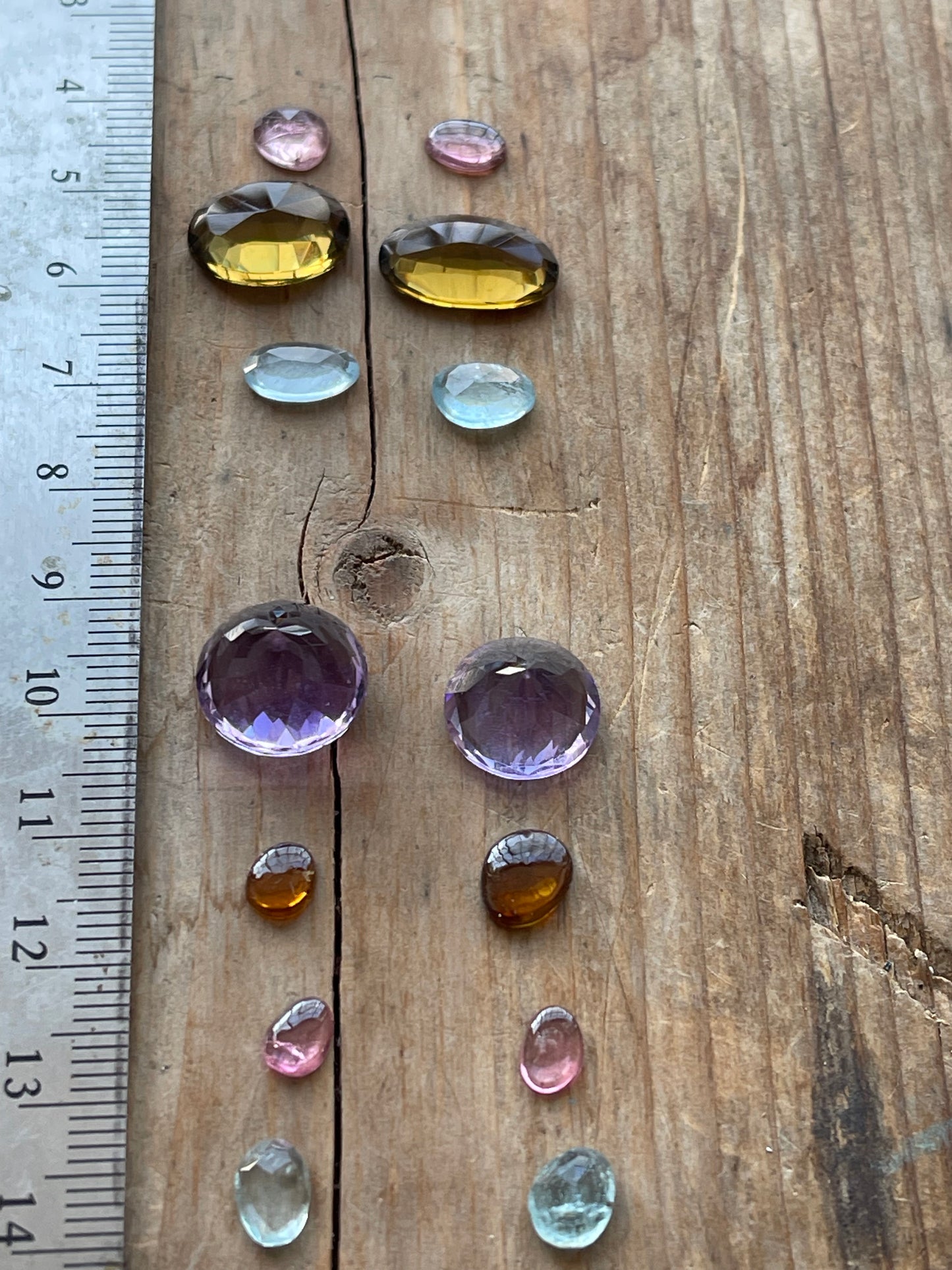 Gemstone Collection 28: Honey Quartz, Amethyst, Aquamarine, Rainbow Tourmaline (30CT)