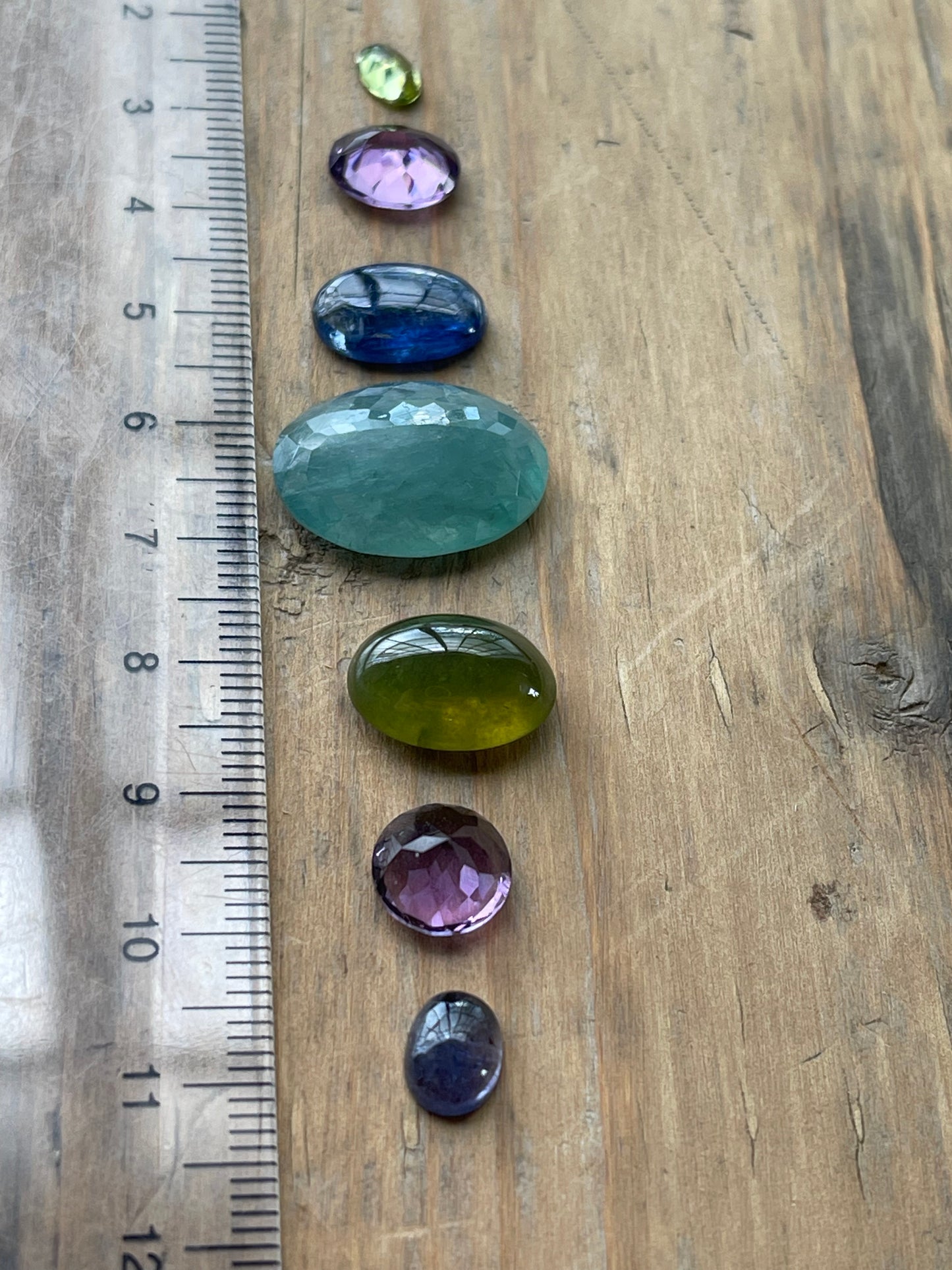 Gemstone Collection 319: Grandidierite, Vesuvianite, Prehnite, Kyanite, Iolite, Amethyst - 33CT