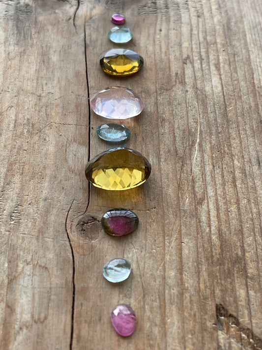 Gemstone Collection 31: Amethyst, Honey Quartz, Rainbow Tourmaline, Aquamarine (38CT)