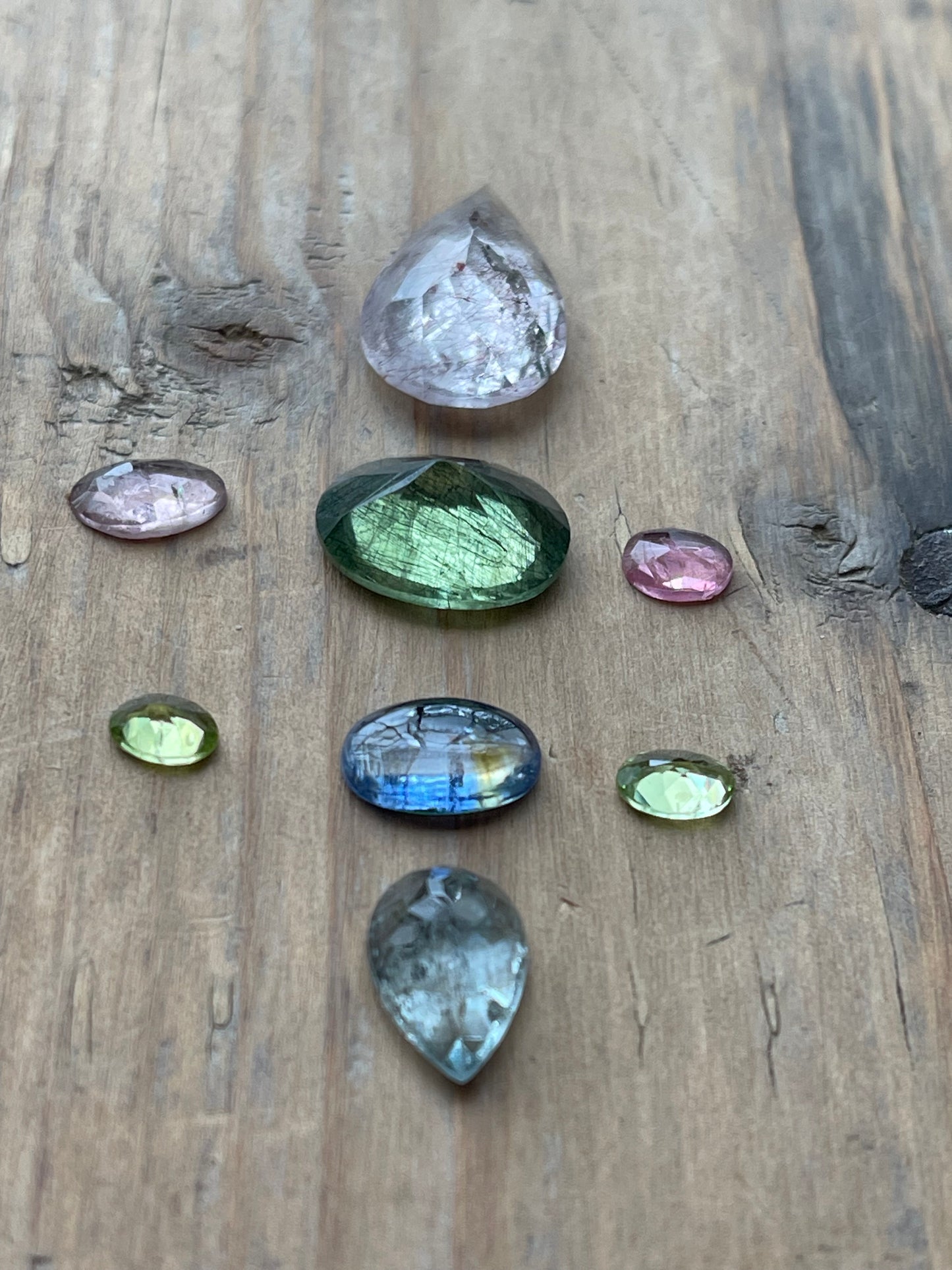 Gemstone Collection 373: Aquamarine, Elestial Quartz, Kyanite,Rainbow Tourmaline, Prehnite - 25CT