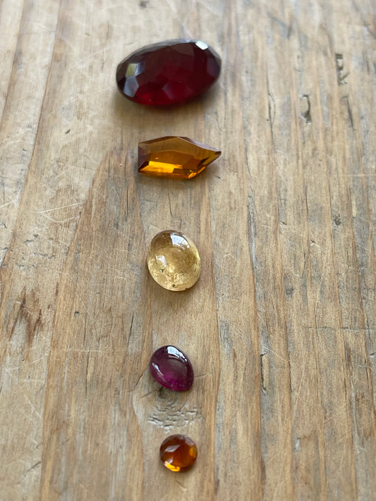 Gemstone Collection 427: Garnet, Imperial Topaz, Fancy Citrine, Rainbow Tourmaline - 27 CT