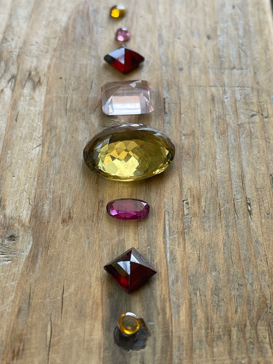 Gemstone Collection 443: Citrine, Rainbow Tourmaline, Garnet, Rose Quartz - 35 CT