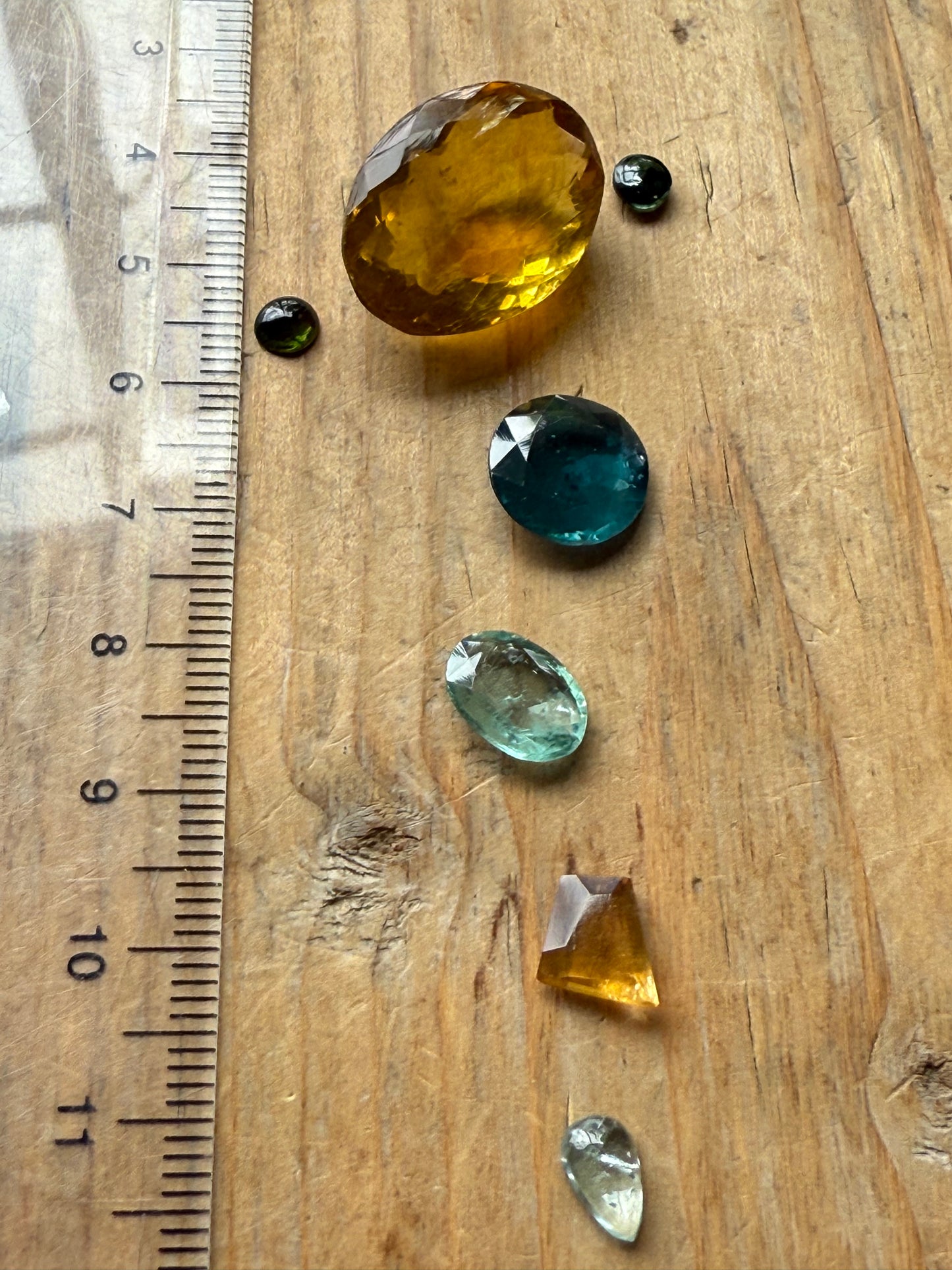 Gemstone Collection 543: Lemon Quartz, Kyanite, Citrine Faceted, Rainbow Tourmaline - 34 CT