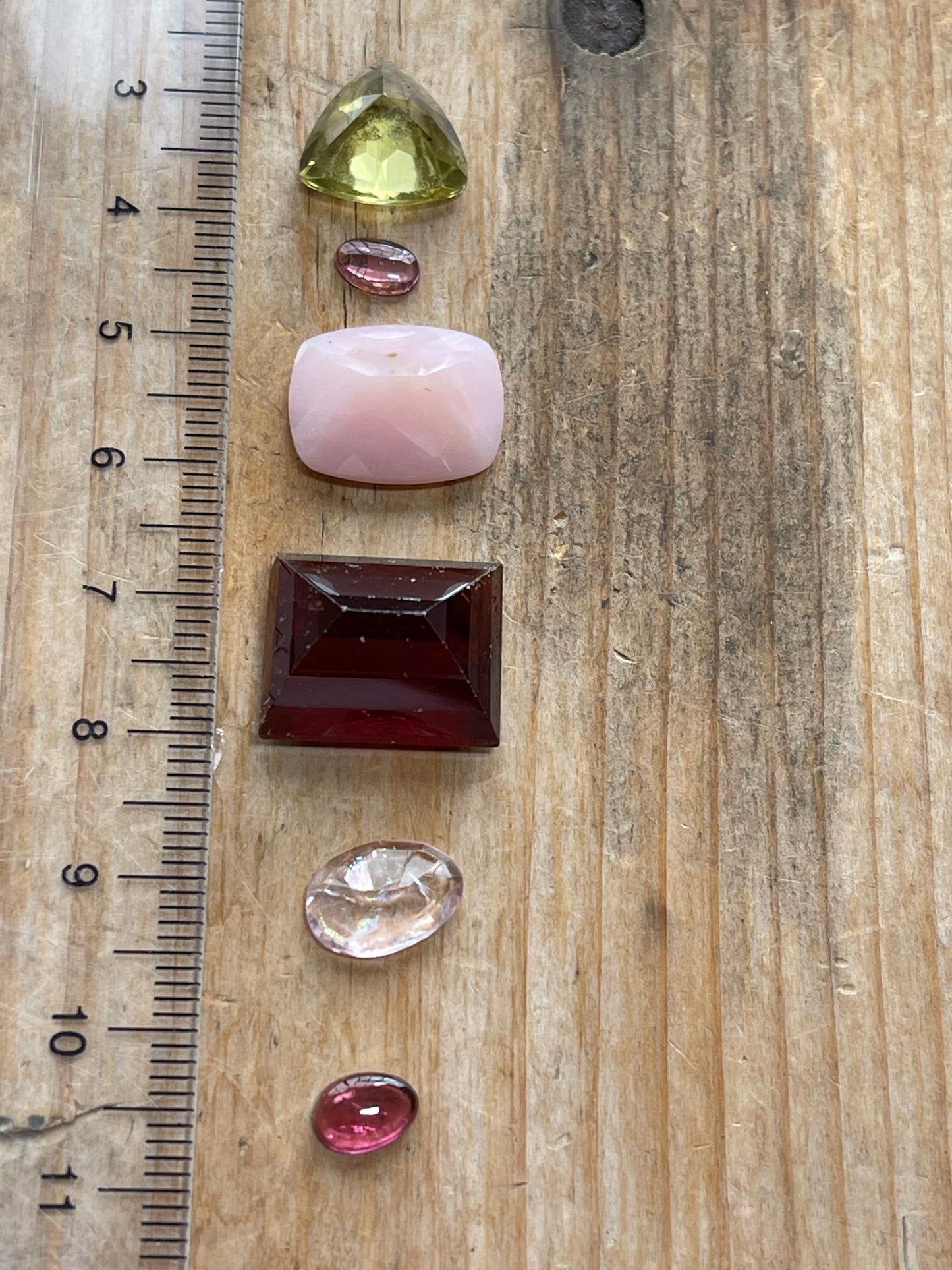 Gemstone Collection 56: Hessonite, Lemon Quartz, Rose Quartz, Pink Onyx, Rainbow Tourmaline - 32CT