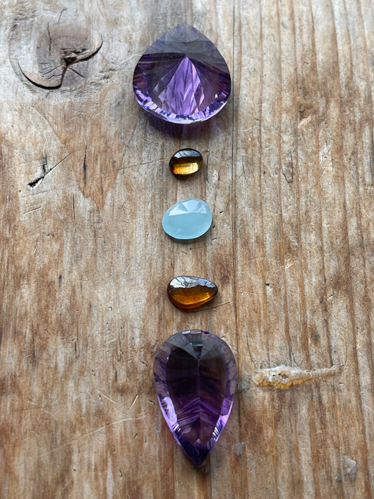 Gemstone Collection 96: Amethyst, Milky Aquamarine, Rainbow Tourmaline - 30CT