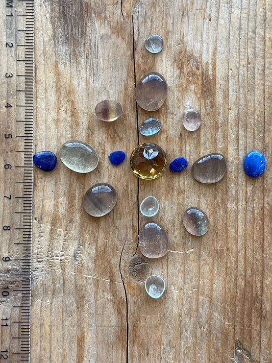 Gemstone Collection 330: Honey Quartz, Fluorite, Lapis Lazuli - 40ct (G330)