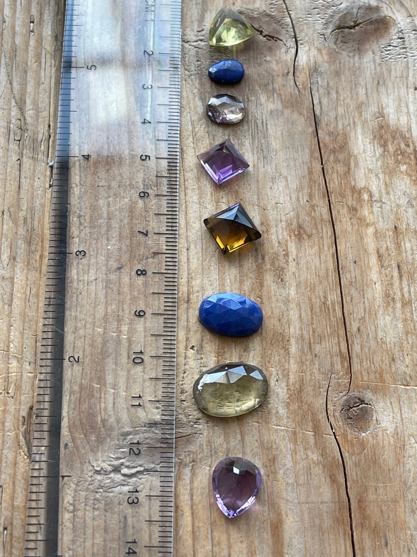 Gemstone Collection 340: Amethyst, Lemon Quartz, Lapis Lazuli, rainbow tourmaline-30ct