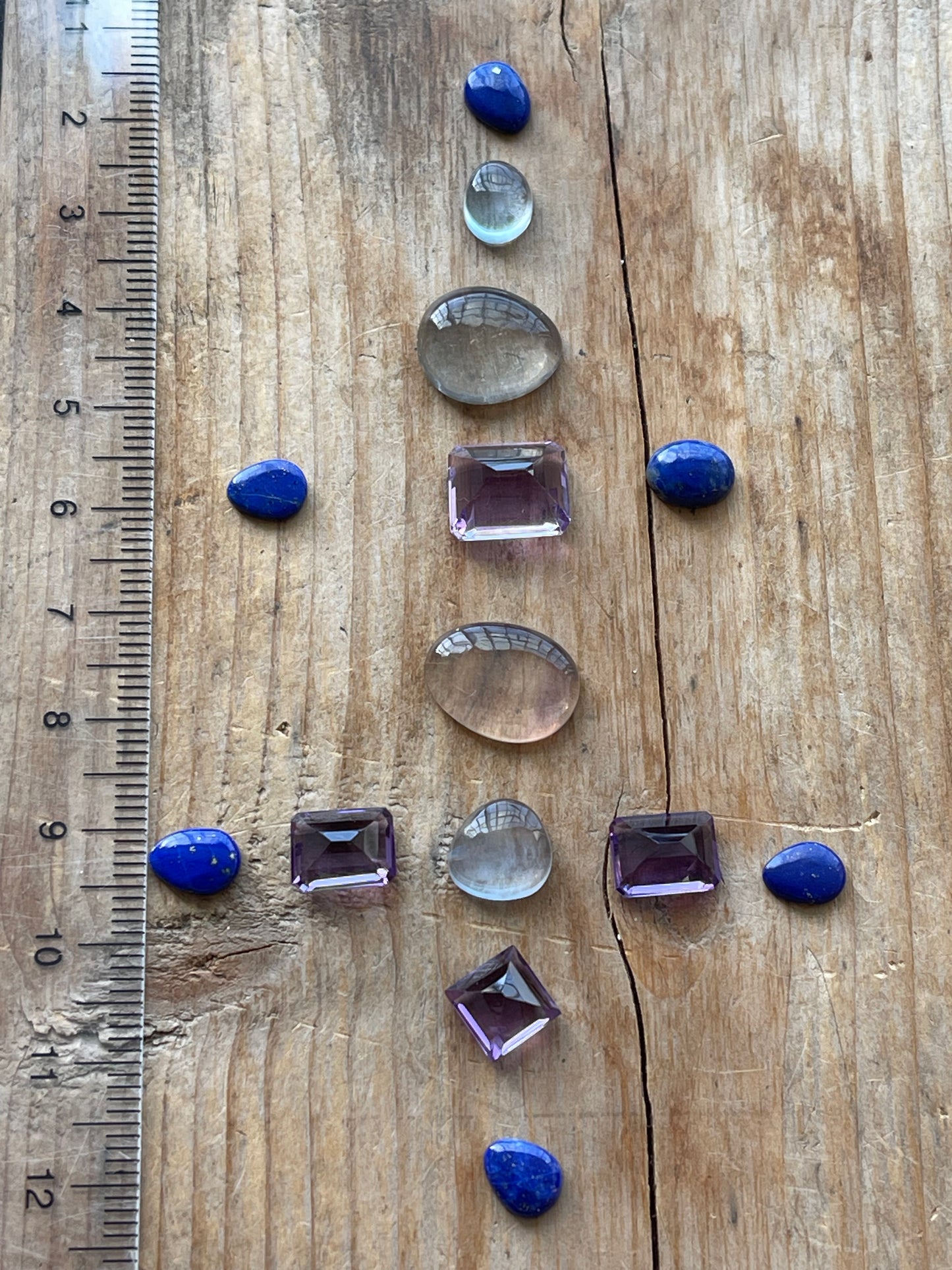 Gemstone Collection 354: Lapis Lazuli, Amethyst, Rainbow Tourmaline, Fluorite - 30ct (G354)