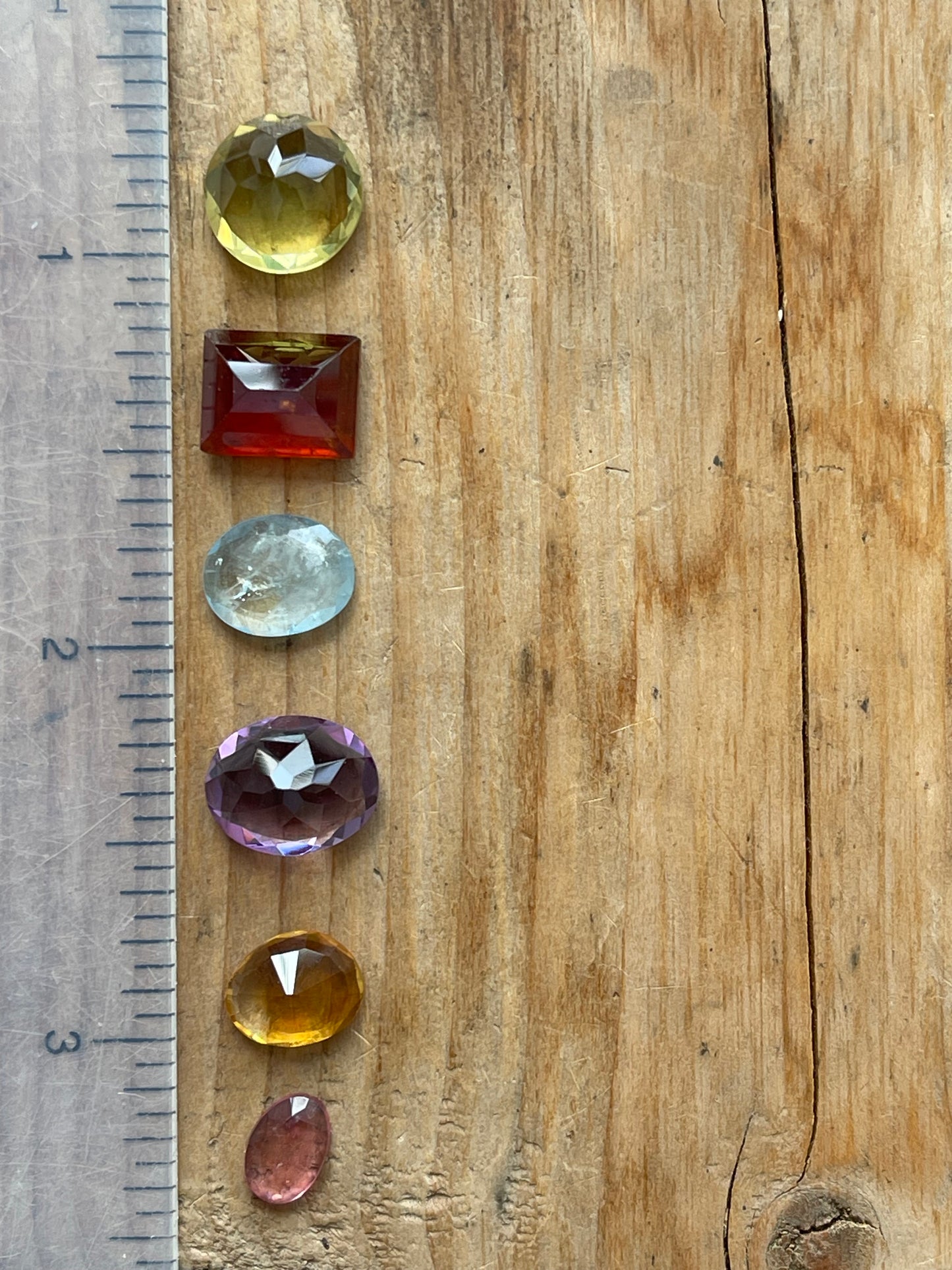 Gemstone Collection 54: Lemon Quartz, Amethyst, Rainbow Tourmaline, Hessonite, Aquamarine, Citrine - 15CT