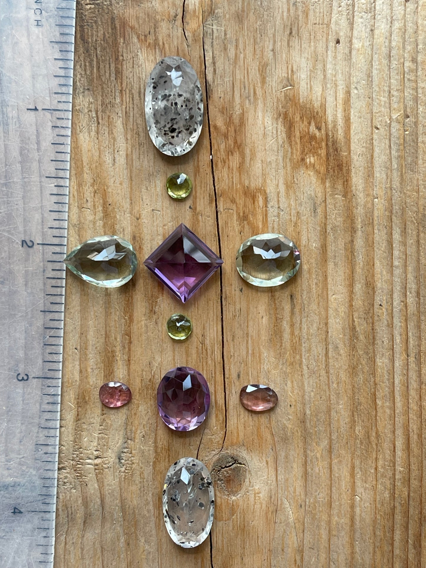 Gemstone Collection 62: Speckled Agate, Amethyst, Fluorite, Peridot, Rainbow Tourmaline - 36CT