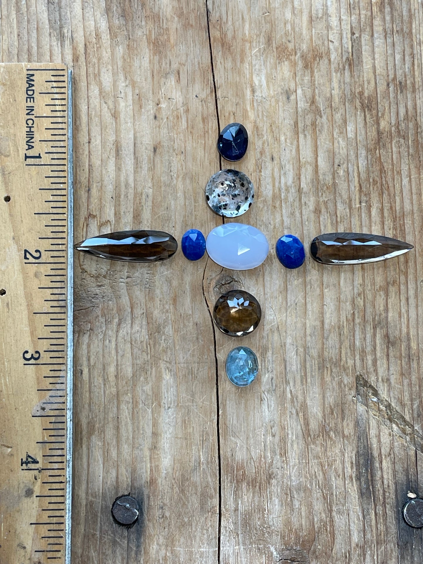 Gemstone Collection 652: Lapis Lazuli, Smoky Quartz, Speckled Agate, Iolite, Chalcedony - 36CT