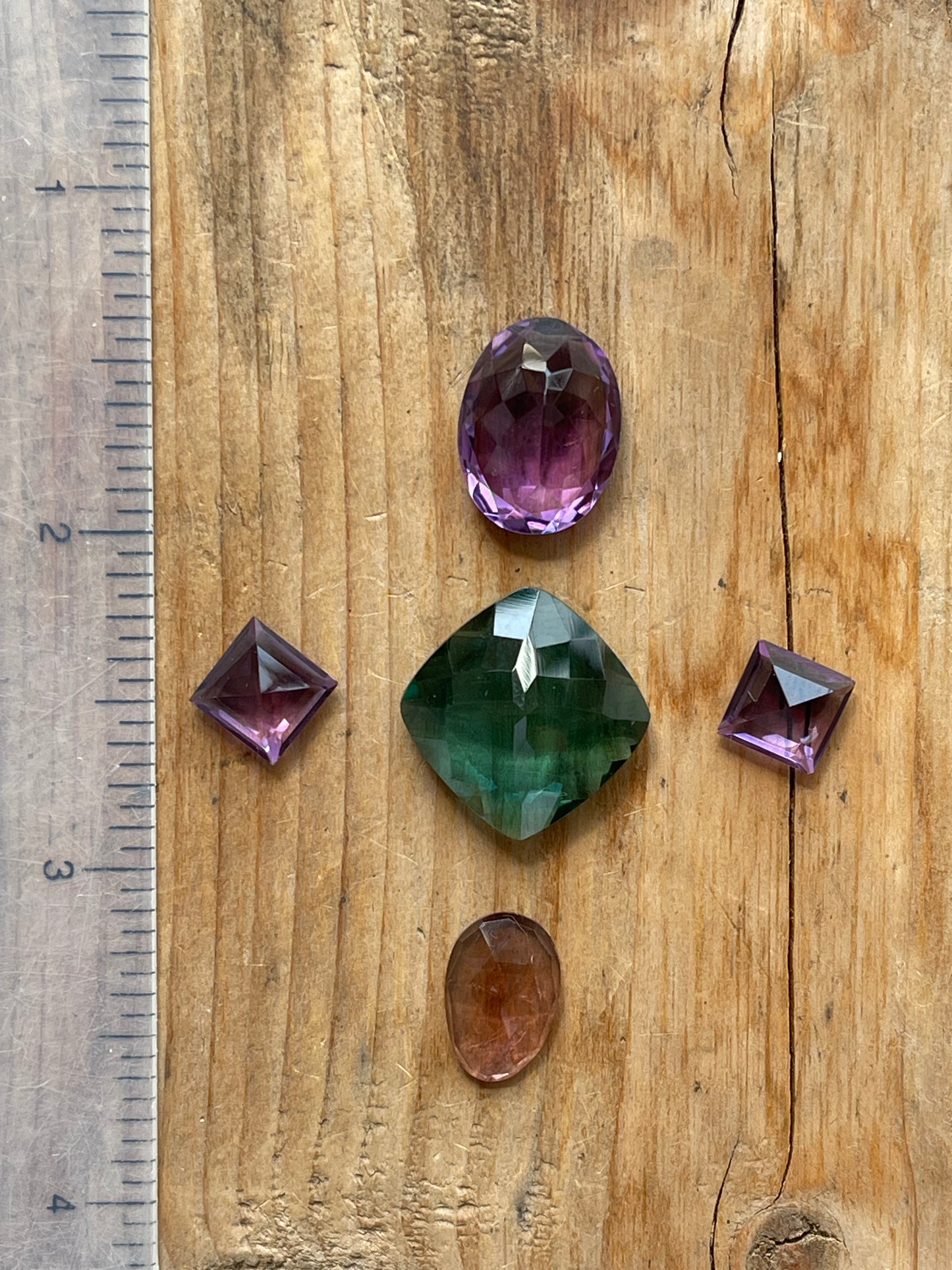 Gemstone Collection 70: Fluorite, Amethyst, Rainbow Tourmaline - 28CT