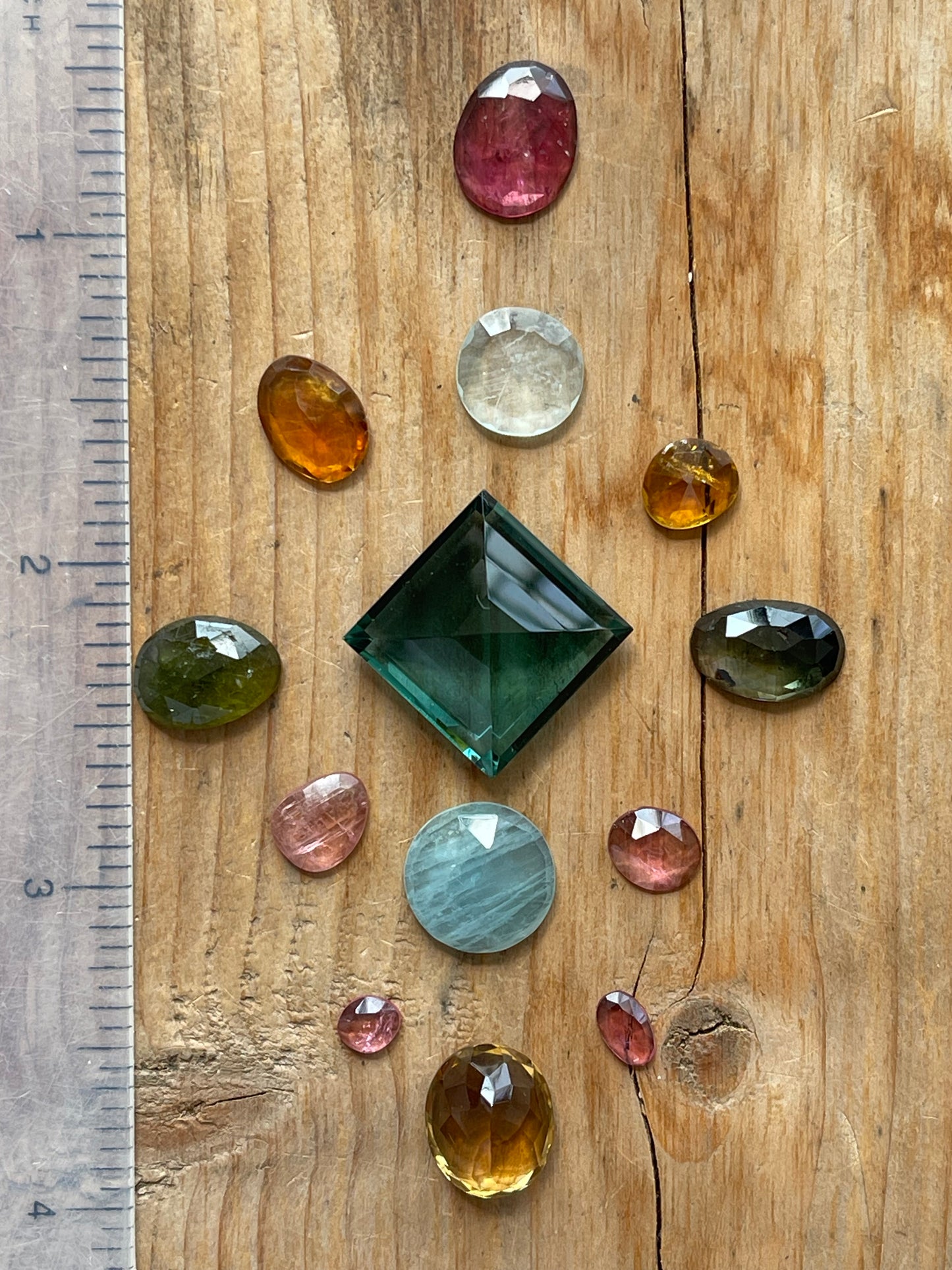Gemstone Collection 72: Aquamarine, Rainbow Tourmaline, Fluorite, Citrine - 40CT