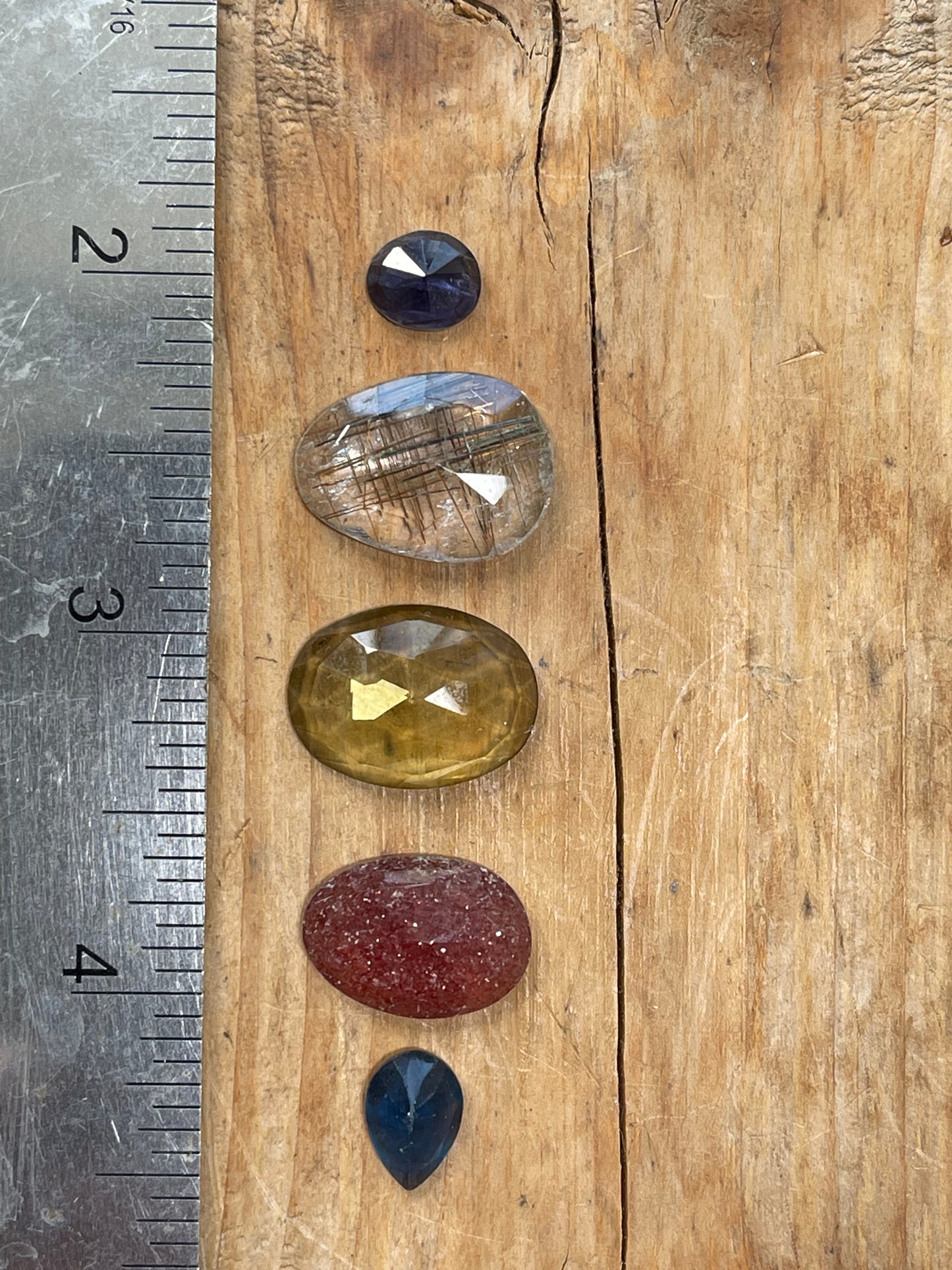 Gemstone Collection 624: LEMON QUARTZ, RUTILATED QUARTZ, IOLITE, FLUORITE, CHERRY QUARTZ -25CT