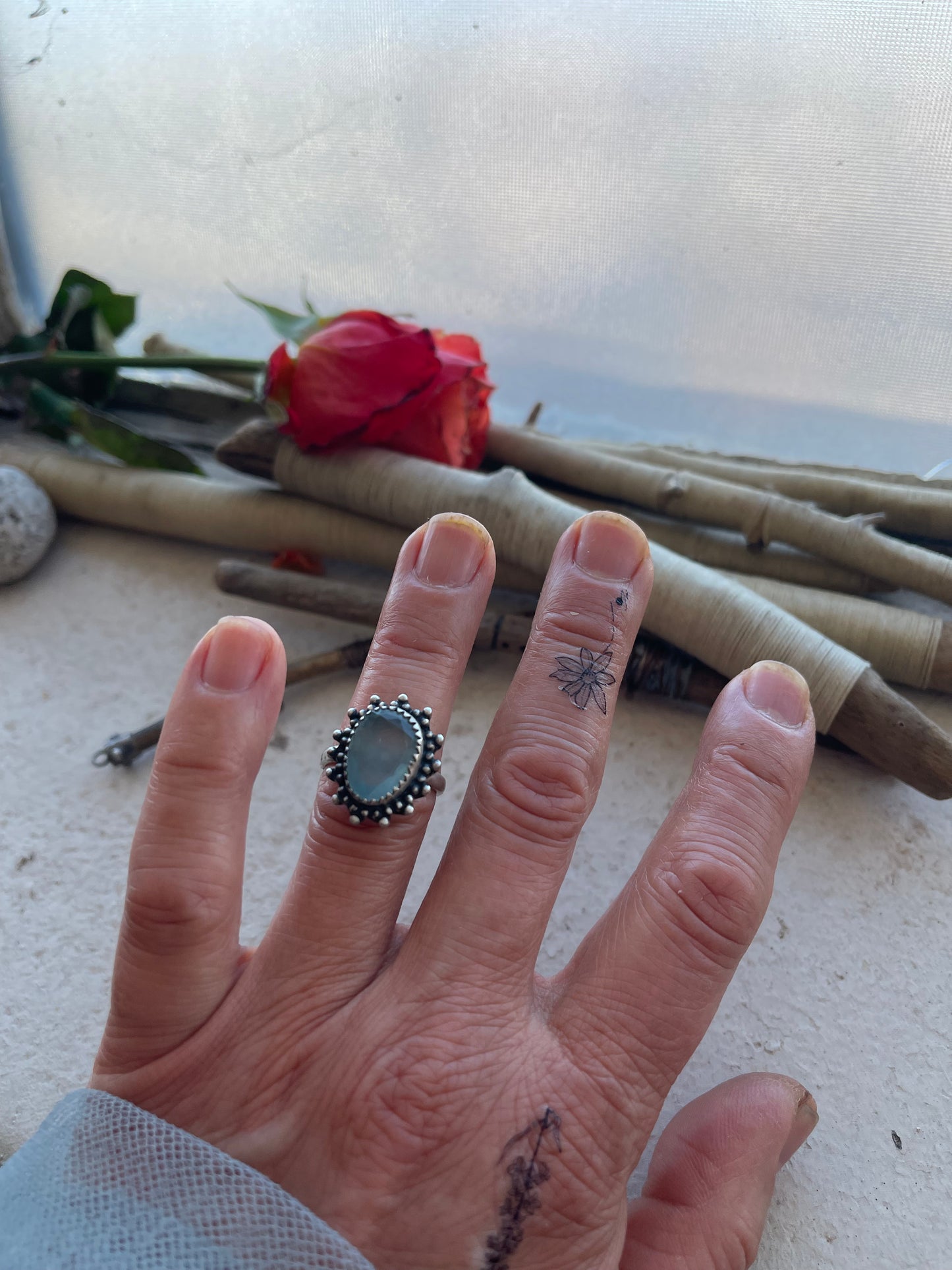 Ring 256 - Aquamarine Sterling Silver Ring