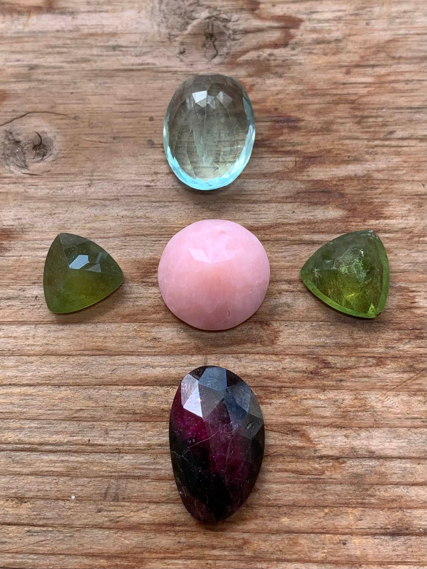 Gemstone Collection 332 - Pink Opal, Rainbow Tourmaline, Fluorite, Vasonite 33CT